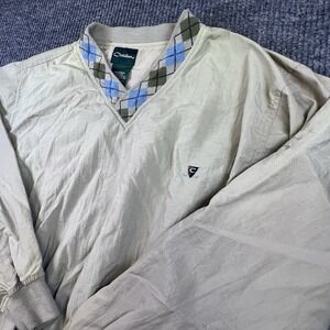 Vintage Catalina Golf windbreaker Small Argyle‎ Collar Nylon Pullover Beige 90's